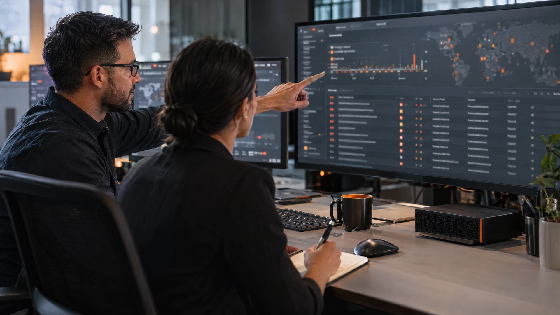 Cybersecurity analysts reviewing security events and incident readiness